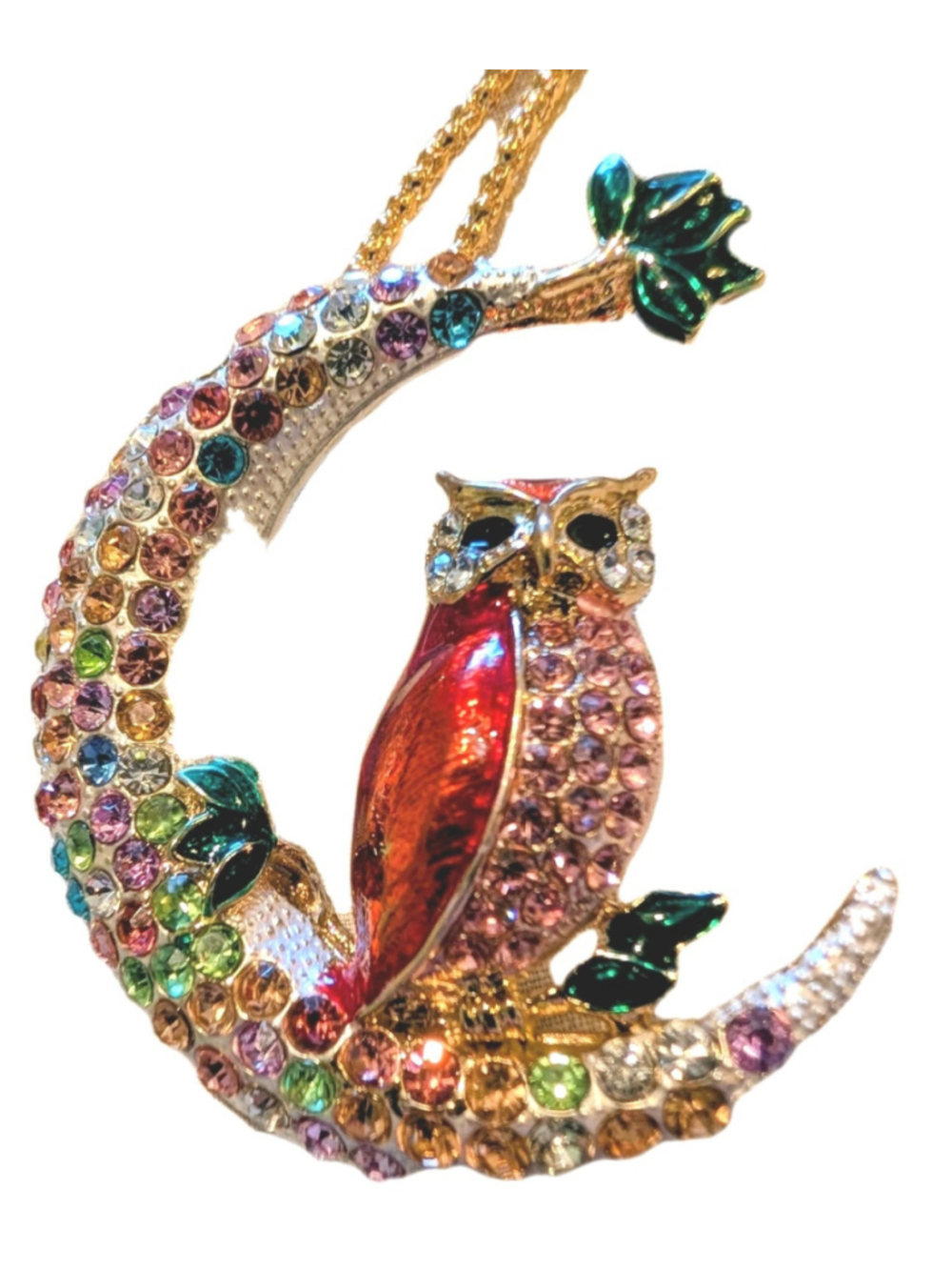 Retired Betsey Johnson Owl Moon Necklace NWT Y2K Whimsygoth Fairycore Vintage